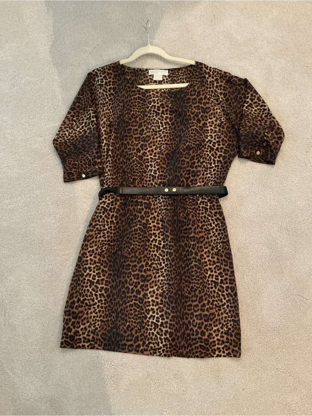 Michael Kors Women’s Leopard Print Dress in Brown and Black